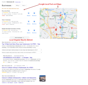 Example of local search results in 2023